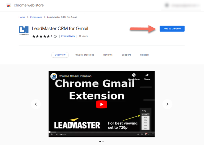 LeadMaster CRM Knowledgebase - Using LeadMaster Gmail Chrome Extension